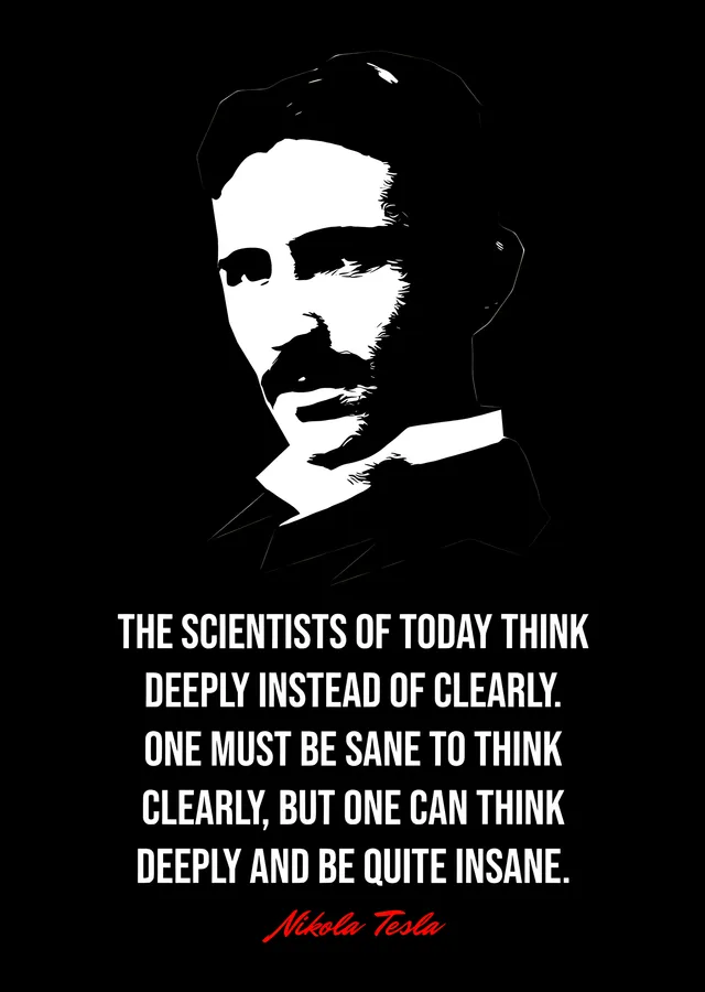 Nikola Tesla - Sağduyu ve Derinlik metal tablo