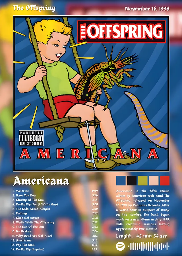 The Offspring - Americana Detaylı Künye metal tablo
