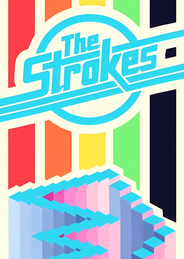 The Strokes - Gökkuşağı Merdiven Kompozisyonu metal tablo