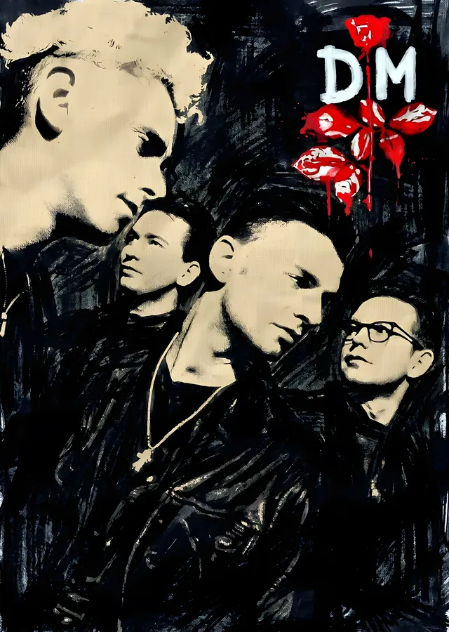 Depeche Mode - Grup Portresi metal tablo