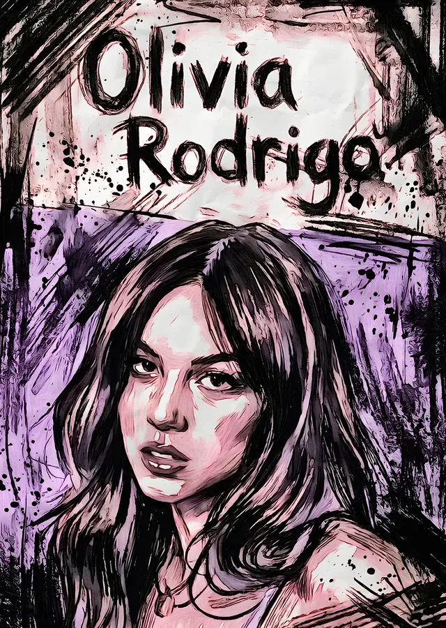 Olivia Rodrigo - Karalama Portre metal tablo