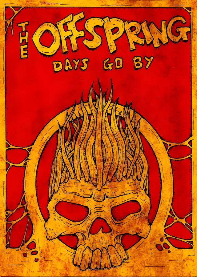 The Offspring - Days Go By Kırmızı Kapak metal tablo