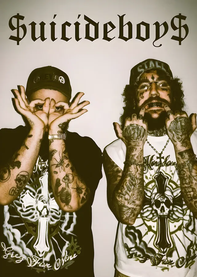 $uicideboy$ - Dövmeli İkili metal tablo
