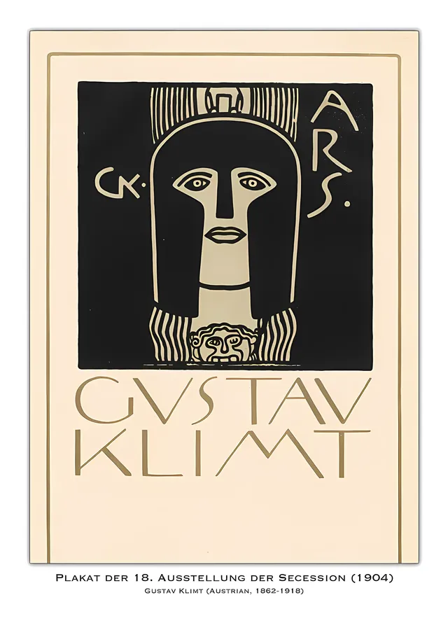 Gustav Klimt - Secession 18. Sergi Afişi metal tablo
