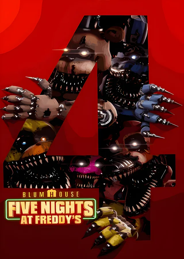 Five Nights at Freddy's 4 - Kırmızı Zeminde Kabuslar metal tablo