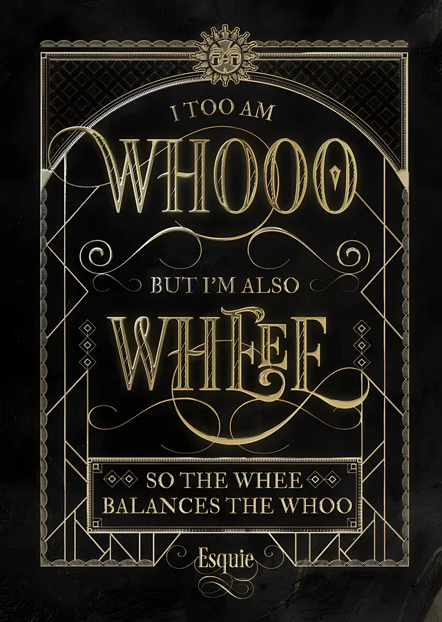 Whoo ve Whee - Art Deco Levha metal tablo
