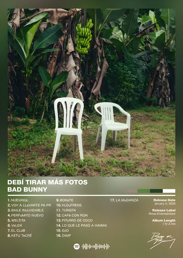 Bad Bunny - Debí Tirar Más Fotos metal tablo