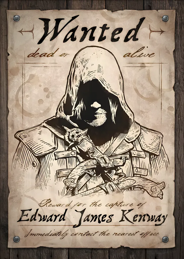 Assassin's Creed - Wanted Aranıyor Afişi metal tablo