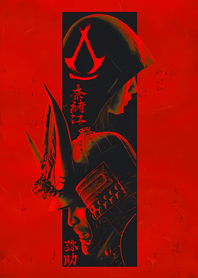 Assassin's Creed Shadows - Kırmızı Zırh Detayı metal tablo