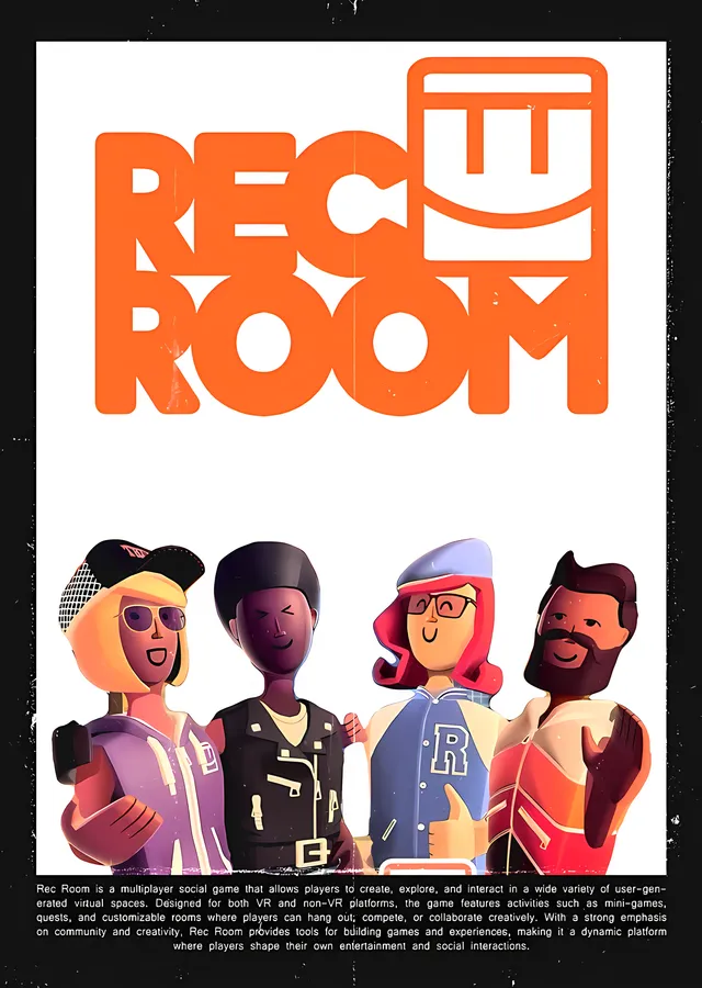 Rec Room - Beyaz Zeminde Künye metal tablo