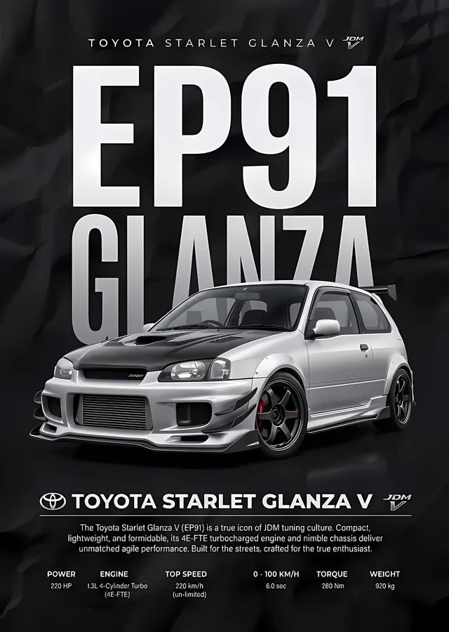 Toyota Starlet Glanza V metal tablo