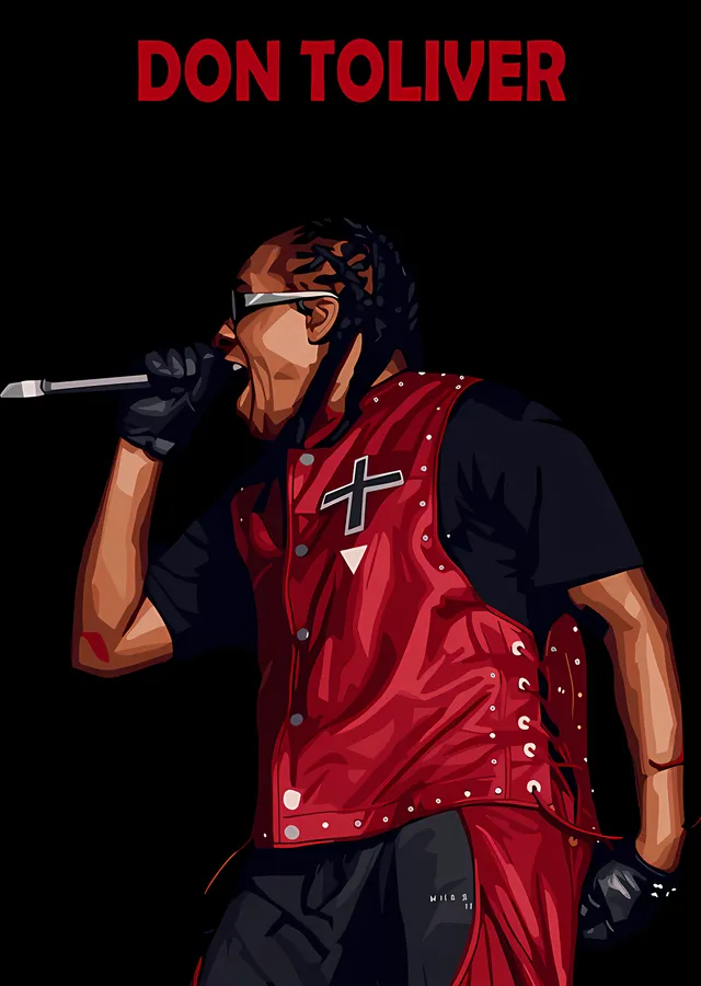 Don Toliver - Kırmızı Yelekli Konser Karesi metal tablo
