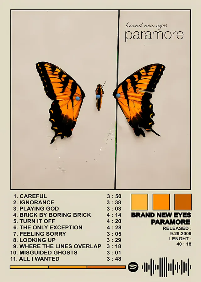 Paramore - Brand New Eyes Albüm Künyesi metal tablo