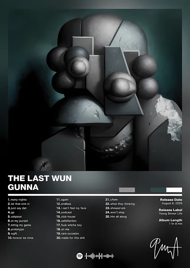 Gunna - The Last Wun metal tablo