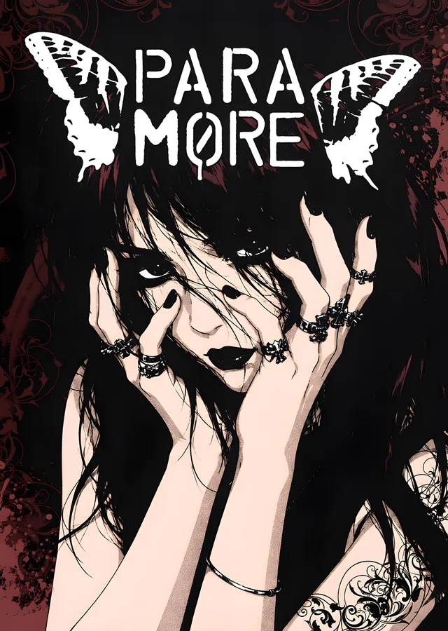 Paramore - Kelebek Kanatlı Portre metal tablo
