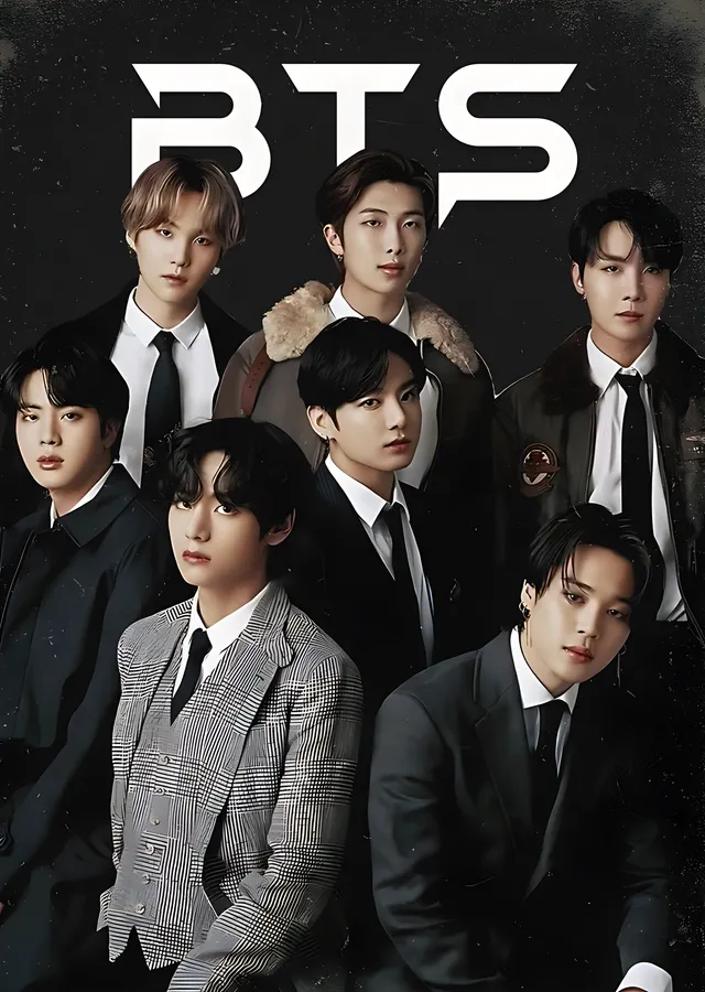BTS - Takım Elbiseli Kadro metal tablo