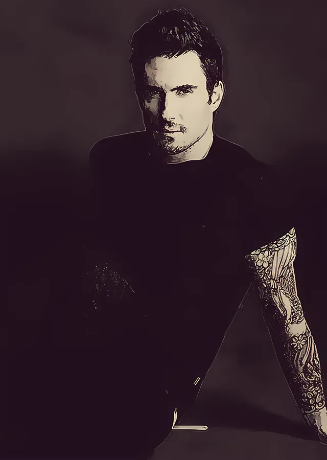 Adam Levine - Loş Işıkta Portre metal tablo