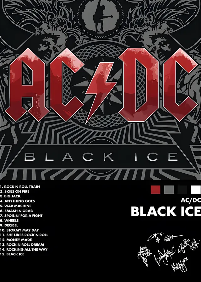 AC/DC - Black Ice Gri Künye metal tablo