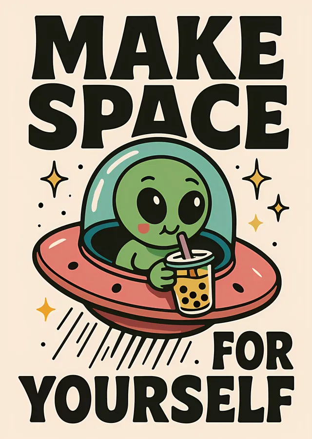 Make Space For Yourself metal tablo