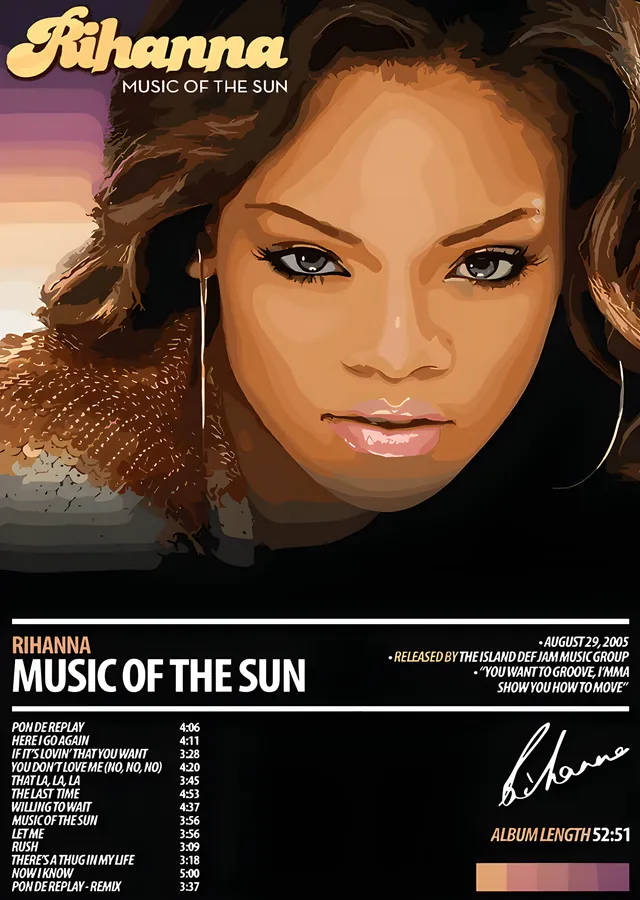 Rihanna - Music of the Sun metal tablo