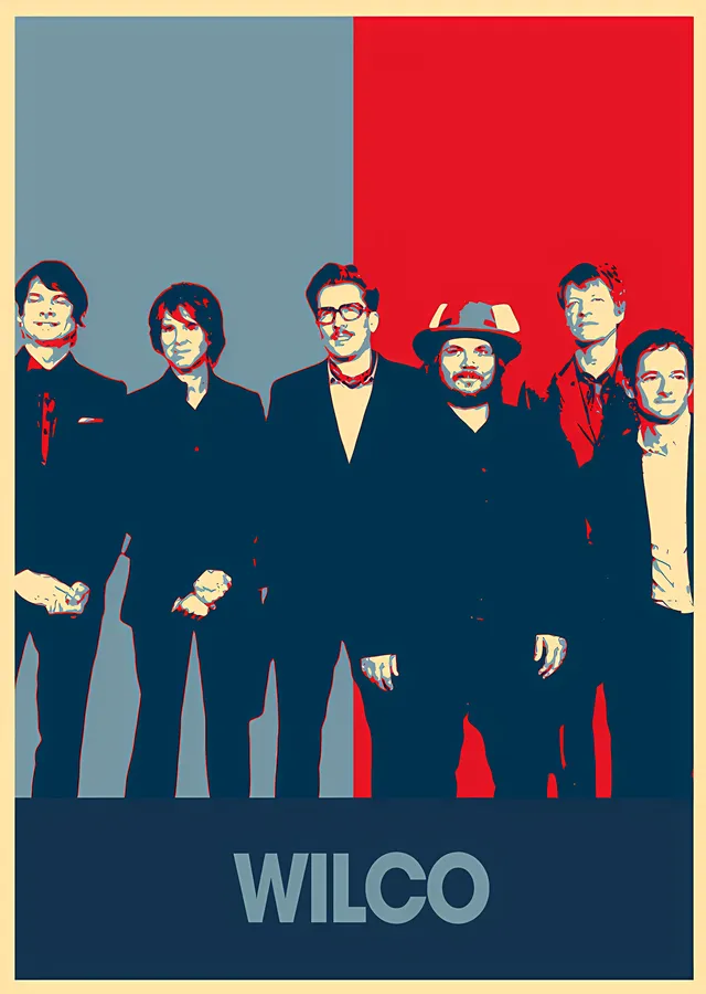 Wilco - Kırmızı Mavi Grup Karesi metal tablo