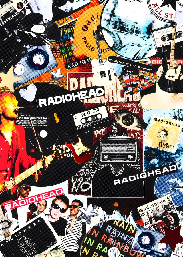 Radiohead - Kolaj Duvarı metal tablo