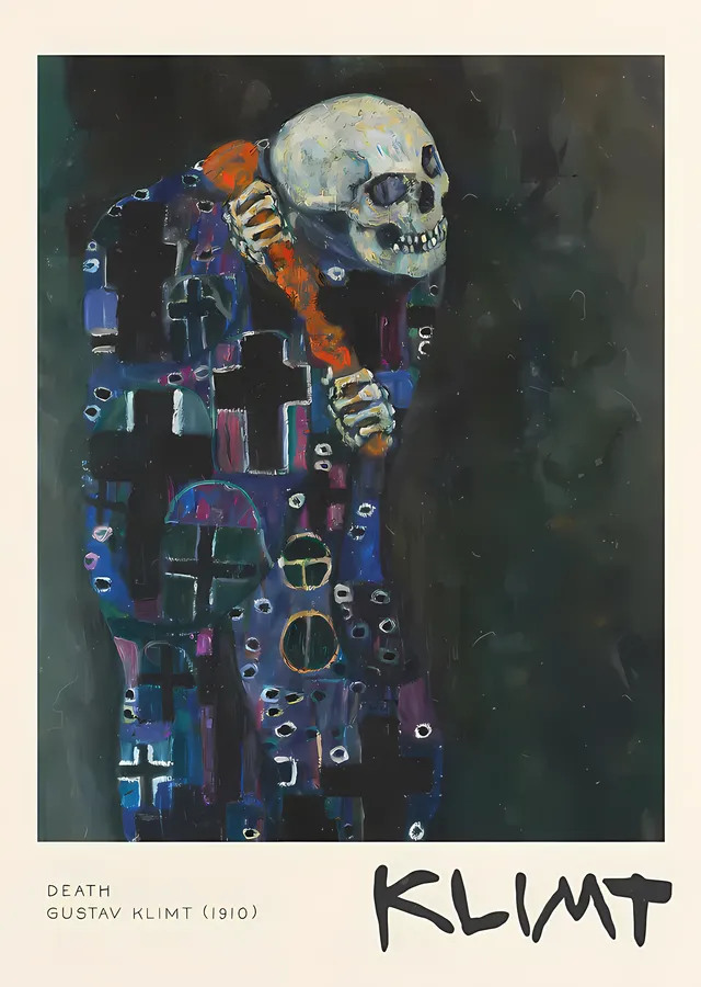 Gustav Klimt - Ölüm metal tablo