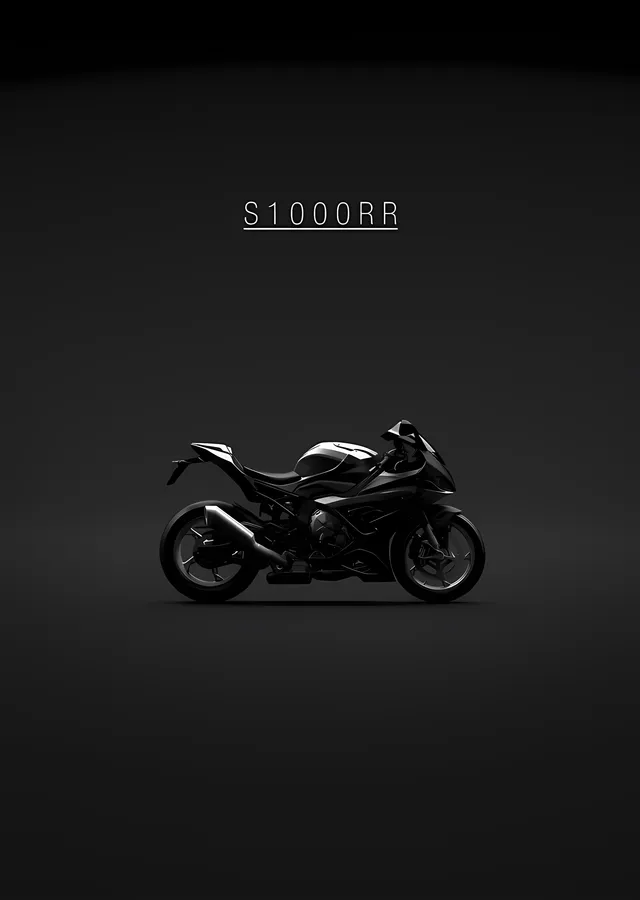 BMW S1000RR - Minimal Karanlık Kare metal tablo