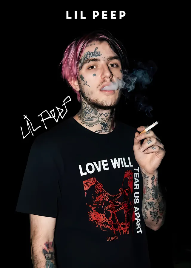 Lil Peep - Portre metal tablo