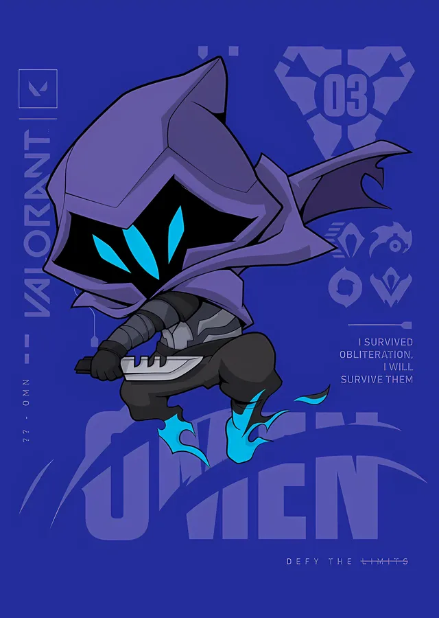 Valorant - Omen Chibi Afişi metal tablo