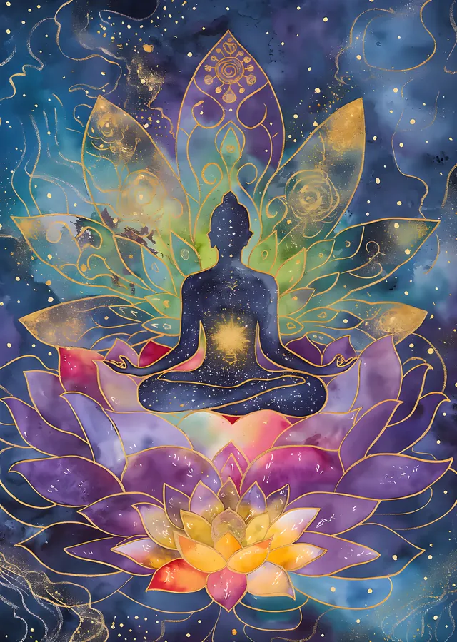 Nilüferde Meditasyon metal tablo