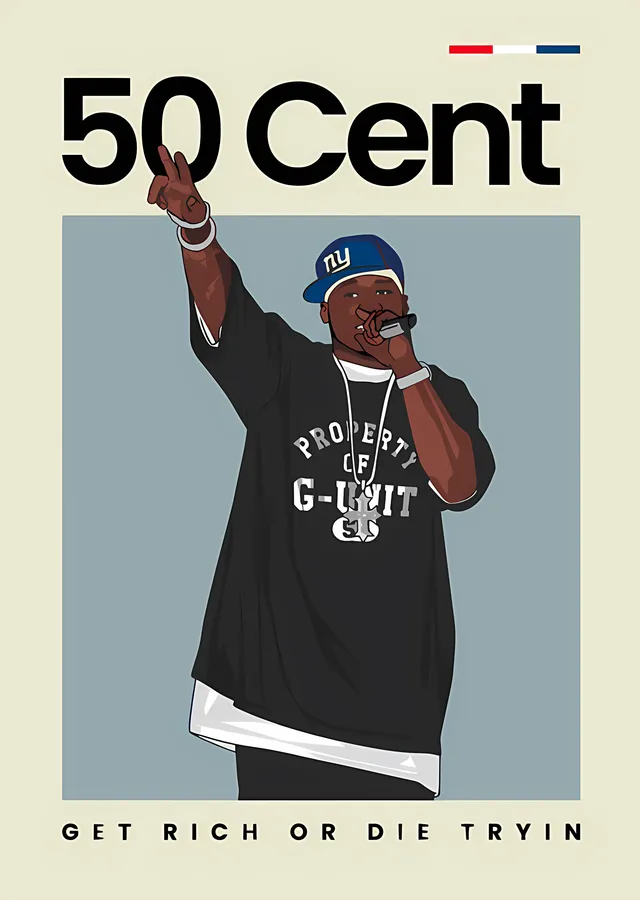 50 Cent - Get Rich or Die Tryin Minimal Afiş metal tablo