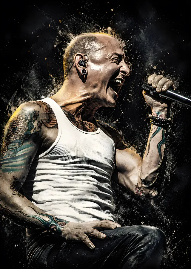 Chester Bennington - Sahnede metal tablo