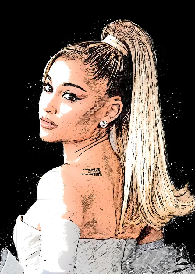 Ariana Grande - Eskiz Portre metal tablo