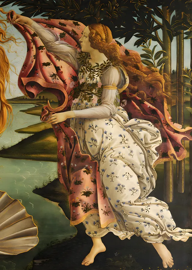 Botticelli - Venüs'ün Doğuşu Detay metal tablo
