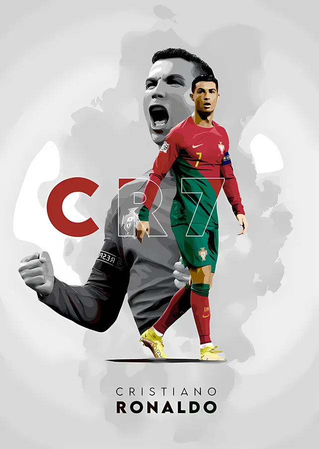 Cristiano Ronaldo - CR7 Çift Figür metal tablo