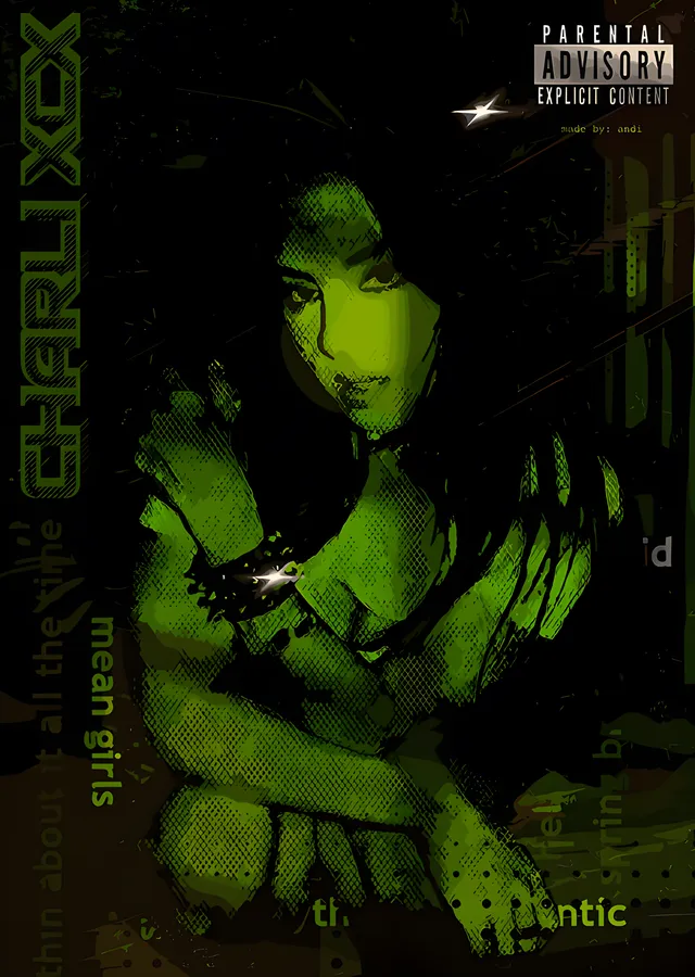 Charli XCX - Yeşil Grenli Poster metal tablo