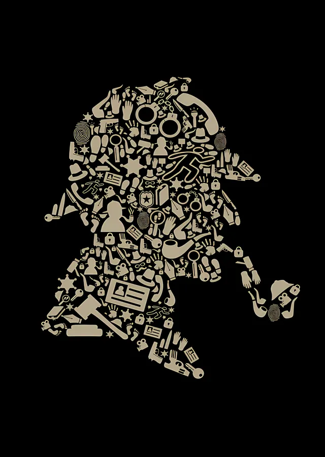 Sherlock - Nesnelerden Silüet metal tablo