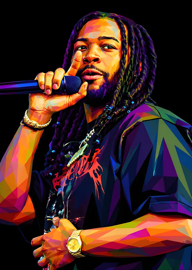 PARTYNEXTDOOR - Mor Mozaik Sahne Karesi metal tablo