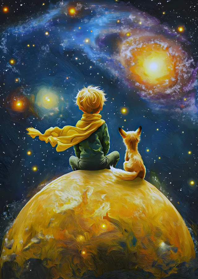 The Little Prince - Sarmal Galaksi Karşısında metal tablo
