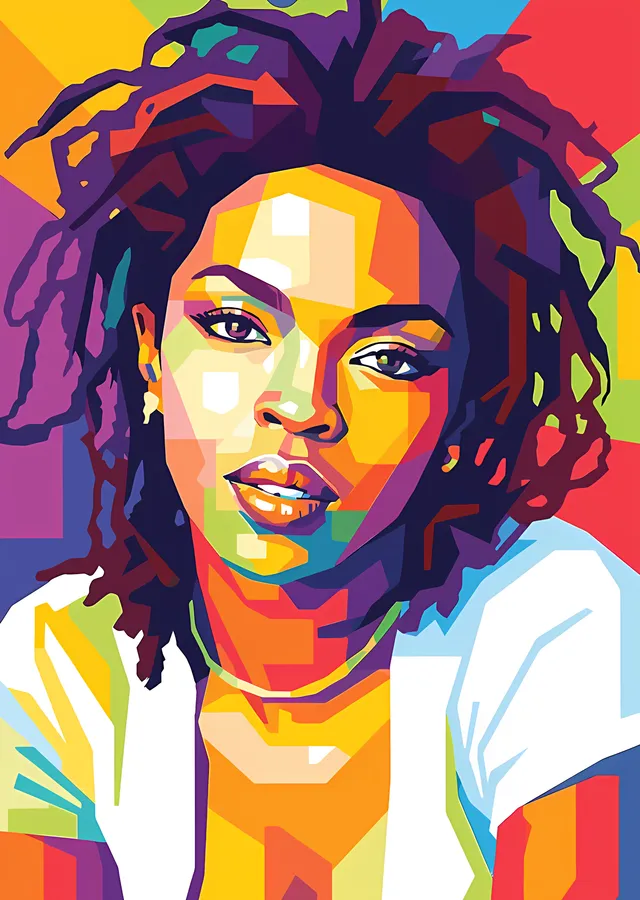 Lauryn Hill - Mor Zeminde Pop Art metal tablo