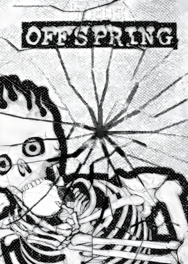 The Offspring - Grunge İskelet Baskı metal tablo