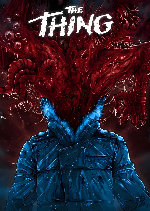 The Thing: Kırmızı Yaratık ve Mavi Parka metal tablo