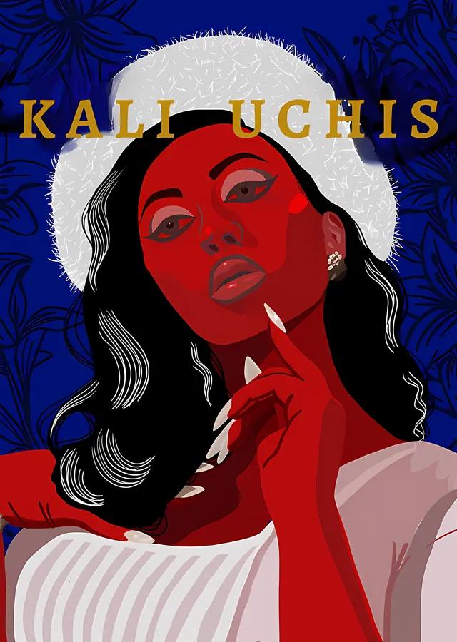 Kali Uchis: Beyaz Şapka metal tablo