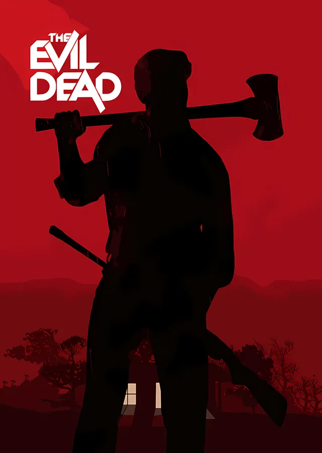 The Evil Dead - Kırmızı Zeminde Balta metal tablo