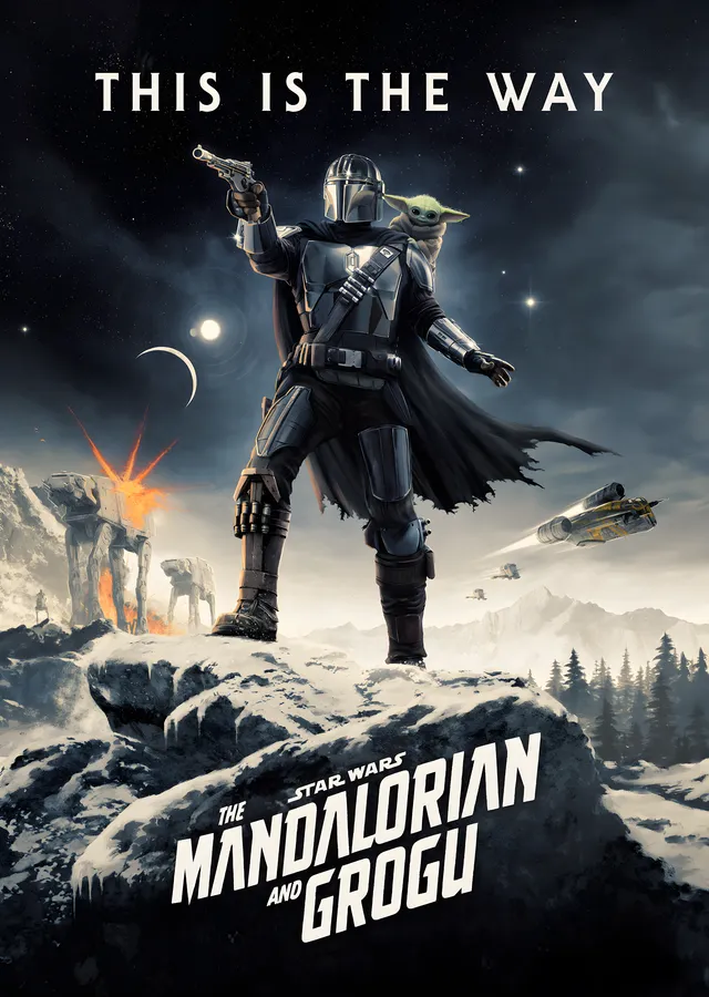 Star Wars: The Mandalorian and Grogu - Karlı Tepe metal tablo