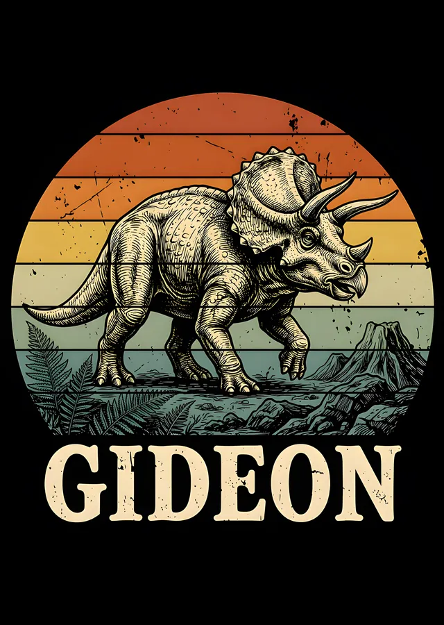 Gideon - Triceratops metal tablo
