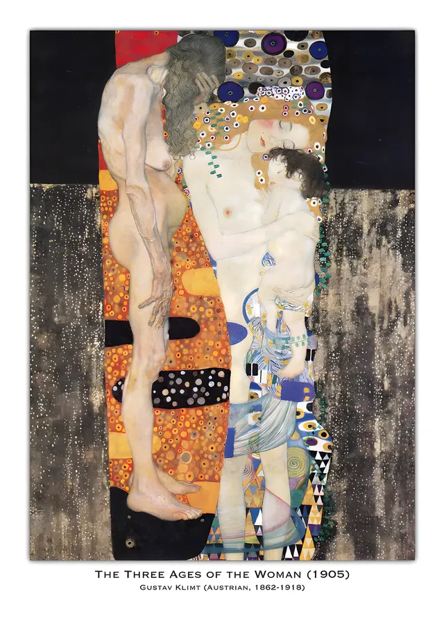 Gustav Klimt - Kadının Üç Çağı metal tablo