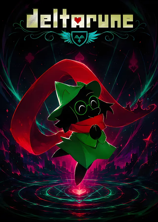 Deltarune - Ralsei ve Kızıl Halka metal tablo