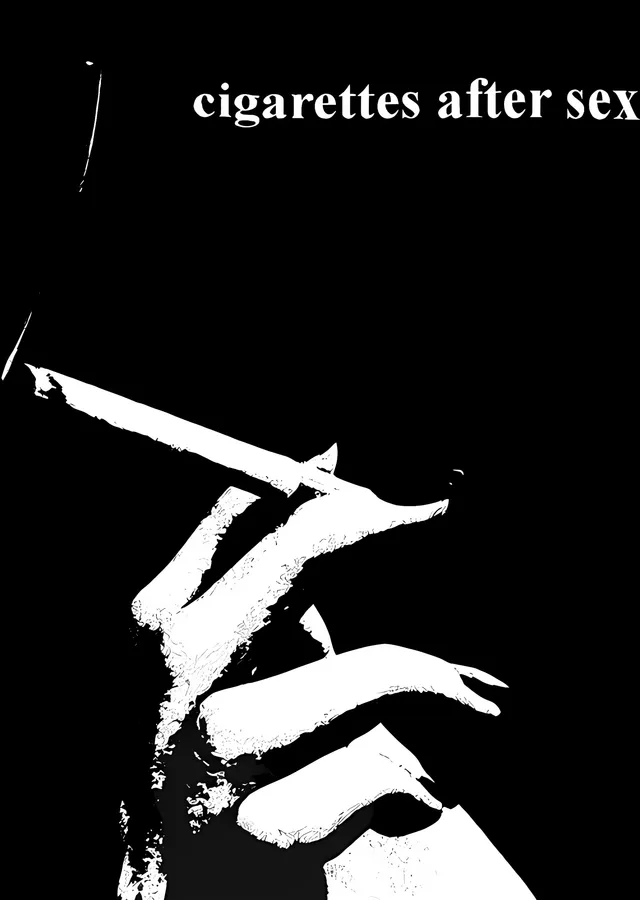 Cigarettes After Sex - Siyah Beyaz El metal tablo